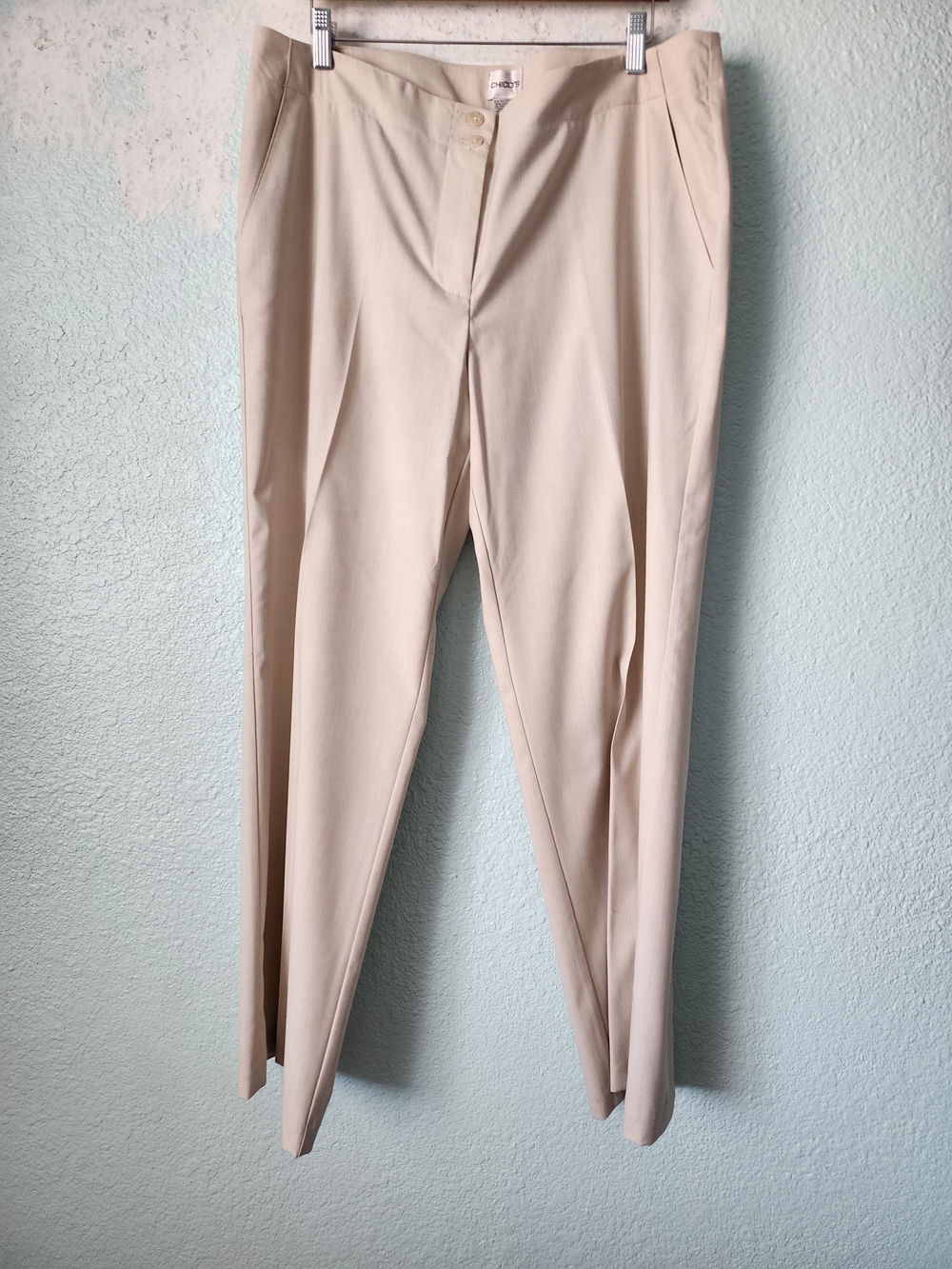 Tailored Cream Tapered Dress Trousers